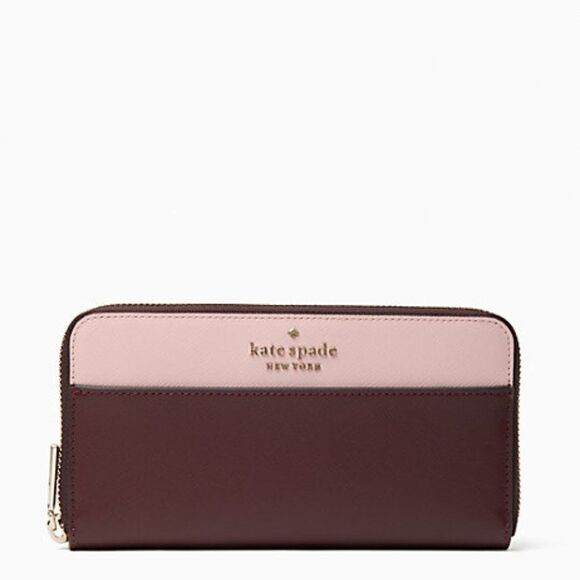 NWT kate spade Staci colorblock‎ large continental wallet, Rose Smoke multicolor - Picture 1 of 2